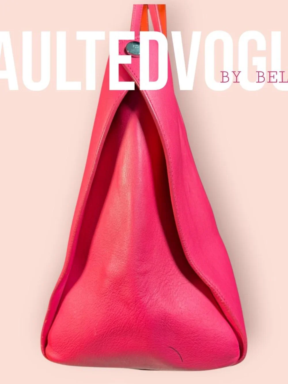 Christian Dior Addict Tote Bag Pink Orange Leather Dior Charm Shoulder Bag Large - Picture 4 of 16